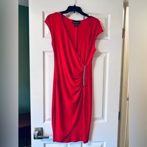 Frank Lyman Design Red Draped Mini Dress